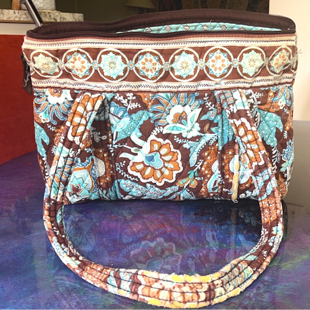 Vera Bradley Java Blue Villager Tote Handbag
